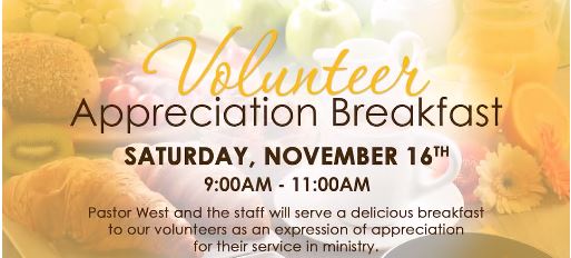 Volunteer Appreciation Breakfast